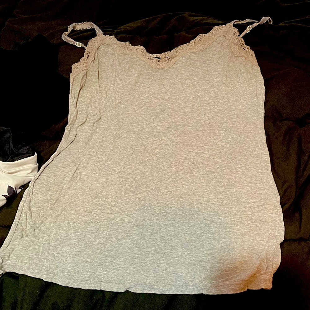 Gray lace tank top